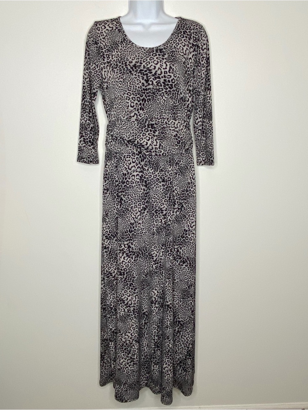 Vince Camuto Grey Leopard Maxi Dress